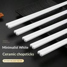 20pcs Luxury Ceramic Chopsticks, Easy To Clean, Anti-Mold, Non-Slip, Heat Resistant, High-End Hotel & Home Choice, New Chinese Style Chopsticks - White - View 8