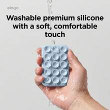Elago Magnetic Suction Cup Phone Mount Compatible With MagSafe Case, Removable Silicone Sticky Grip Holder For IPhone, Non-Slip, Washable, Hands-Free Selfies/Video For Insta Influencer/Creator, Gift For Birthday, Family, Friends, Phone Accessories, Mountable Holder For Wall, Shower, Phone Stand - 淺藍色 - 查看 1