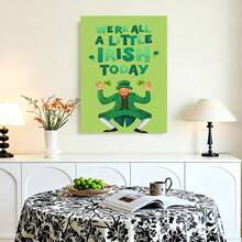 Framed 1pc Irish Style Canvas , High-End Printing, Suitable For Room Decoration, Living Room Pendants, St. Paul'S Day And Restaurant Decoration, Ideal Birthday Gifts, Artistic Ornaments, Portrait Orientation, Canvas Material, Indoor Use - Framed - 查看 2