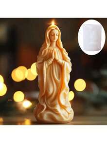 Various Virgin Mary & Jesus Prayer Embossed Wax Candle Silicone Molds - White - View 5