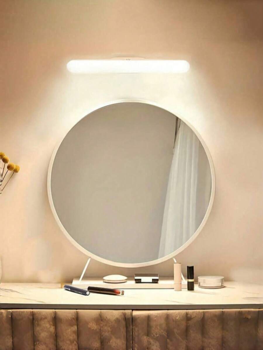 1pc 3-Color Temperature Adjustable USB Rechargeable Touch Sensor LED Desk Lamp, Dimmable Magnetic Bedside Lamp For Bedroom, Study, Dorm