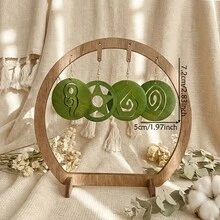 4 Pairs Bohemian Style Spiral Wooden Pendant Earrings | Geometric Oval Pendant, Lightweight, Suitable For Party And Daily Wear, Perfect Holiday Gift - Multicolor - View 4