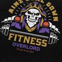 Custom Ainz Ooal Gown Fitness T Shirt For Men Pure Cotton  Tees Short Sleeve Overlord Skeleton Skull T-Shirt Slim Fit - 黑色 - 查看 5