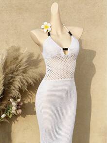 Women's Solid Color Minimalist Everyday Sexy Bodycon Dress - White - View 5