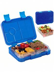 1件套大容量分隔便当盒，可爱闪光设计，带迷你容器，适用于微波炉加热和户外用餐 - 彩色 - 查看 13