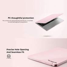 Pink Crystal Clear Hard Shell Protective Case, Suitable For Mac Book Apple Laptop Air 13.3 Inch A2337 A2179 A1932 (2018-2021 M1), Air 13.6 Inch A2681 A3113 A3240, Air 15 Inch A2941 A3114 A3241 (2022-2025 M2 M3 M4), Pro 13.3 Inch/14 Inch/16 Inch - Plastic Protective Cover, Ultra-Thin, Anti-Slip Feet, Lightweight Plastic Shell - Baby Pink - View 5