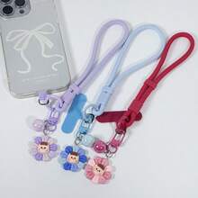 1pc Adjustable Phone Lanyard, New Style Phone Strap Wrist Short Clip Pendant, High-End Durable Universal Phone Hanging Chain - Multicolor - View 1