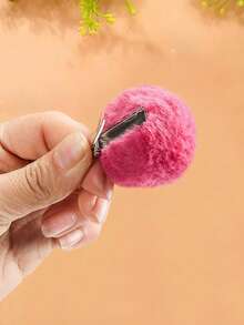 10pcs/Set Cute Fluffy Pom Pom Hair Clips, Includes Pink, White, Beige And More, Soft Colorful Pom Pom Side Clips - Suitable For Girls And Women, Create A Gentle And Adorable Look For Daily, Outing, Date, Party, School, Valentine's Day Gift, 2026 New Year Present,Summer,Holiday,Travel - Multicolor - View 6
