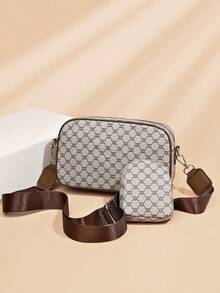 Bolso de cámara vintage de alta gama de moda retro y elegante para mujer - Gris - Ver 2