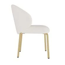 Restaurant Chairs, Lounge Chairs, Banquet Chairs, Golden Yellow Legs, Chenille Fabric, Grey, Beige, Dimensions: W 47.5 * D 56 * H 74 Cm (4 Chairs) - Beige - View 4