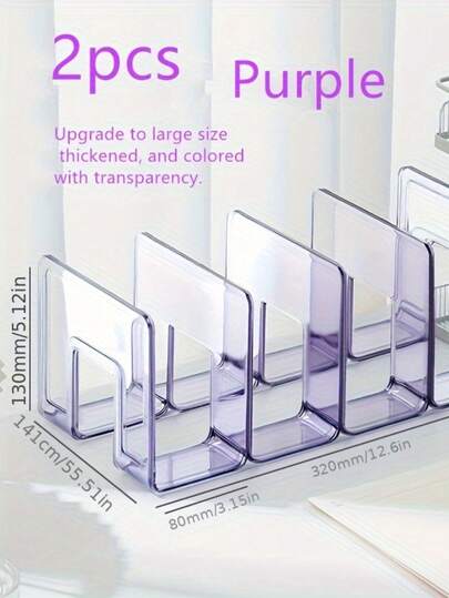 2 Stück durchsichtige Acryl 4-Fach Organizer, Trennregal für Taschen, Ausstellungsregal, Kleiderschrank Aufbewahrung, geeignet für Handtaschen, Krawatten & Schals, Schreibtisch Zuhause, Make-up Separator, Regalteiler