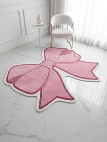1pc Oversized Bow Decor Carpet, Cute Gaming Mat, Decorative Rug, Bedroom Decor, Small Rug, Carpet, Home Decor, Outdoor Rug, Washable Carpet, Graduation/Mother's Day Gift - Baby Pink - View 8