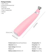 Máquina profesional de microdermoabrasión Dispositivo portátil de cuidado facial, eliminación de puntos negros, antiarrugas, adecuado para uso en salones, personal y en el hogar - Rosa - Ver 2