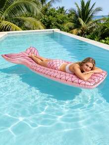 1个美人鱼充气浮床，带有美人鱼和亮片元素，采用PVC材质，适用于泳池派对、游泳池、海滩等场合，需另行购买气泵。 - 美人魚浮床 - 查看 7