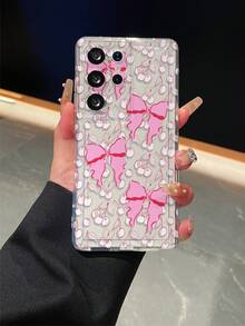 1个樱桃蝴蝶结图案，气囊透明防摔手机保护壳，TPU材质，可作为节日礼物赠送，男女通用，适用于三星S25/S25 Plus/S25 Ultra/S24 Ultra/S24/S23 Ultra/S23/S22 Ultra/S22 - 彩色 - 查看 6