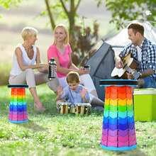ONEEKA Taburete retráctil portátil, silla plegable para acampar, muebles de exterior, taburete telescópico de arcoíris, asiento de pesca de viaje - 2 piezas - Ver 6