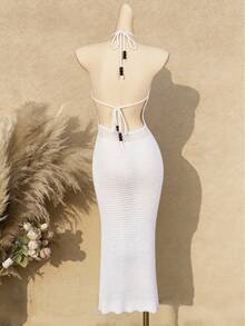 Women's Solid Color Minimalist Everyday Sexy Bodycon Dress - White - View 2