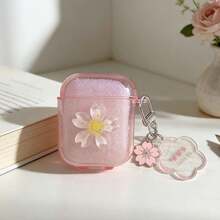 Pink Cherry Blossom Design Protective Case Compatible With Apple , Anti-Scratch And Anti-Drop Cover - Transparent Powder - View 6