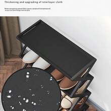 1个四层塑料鞋架 - 易于组装的鞋子收纳架，适用于玄关、卧室、客厅 - 家用及宿舍使用，斋月开斋节礼物 - 彩色 - 查看 4