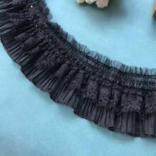 Dây ren xếp ly co giãn 2 thước, rộng 8cm, chất liệu ren co giãn thanh lịch, thích hợp cho rèm cưới, các dự án may vá nhân dịp Ngày của Mẹ, quần áo trẻ em, váy, trang trí nhà cửa DIY. - A - Xem 16