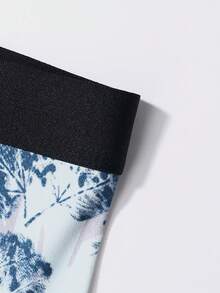 5条装男士随机涂鸦印花平角内裤，舒适轻便日常内衣 - 彩色 - 查看 3