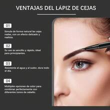 EELHOE Lápiz de cejas de cuatro puntas, resistente al agua, de larga duración y antimanchas, maquillaje para cejas de 2 colores, fácil de usar, da forma natural a las cejas. - Marrón - Ver 6