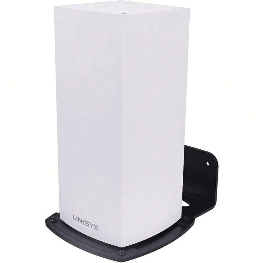 Linksys Velop - Soporte de pared para enrutador WiFi 6 de malla soporte para montaje en pared accesorios WiFi para Linksys Velop Home Mesh con fácil instalación y ahorro de espacio paquete - como en la foto - Ver 1