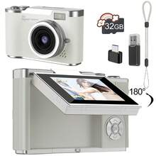 8倍数码变焦数码相机，适合Vlog拍摄，2.4英寸IPS屏幕，可充电，专业摄影相机，适合青少年使用，支持SD卡读卡器和OTG功能，4800万像素，是摄影、摄像和网络摄像头使用的理想之选，是世界杯、情人节、新年、开斋节、生日、派对的完美礼物 - 彩色 - 查看 17