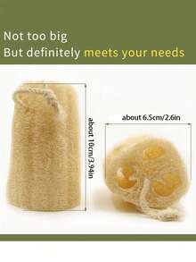 1/3Pcs Natural Loofah Body Scrubber, Dual-Use Exfoliating Sponge & Kitchen Cleaning Brush, Natural Plant Fiber, Sensitive Skin-Friendly, Reusable Unisex Loofah Pad, Face Body Cleansing & Kitchen Gadget, Bathroom & Kitchen Essential - A - View 3
