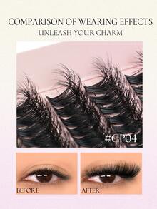 160/180/190/200pcs C Curl Individual Eyelashes DIY Eyelash Extensions Lash Clusters Mix Natural Long False Eyelash Extenstions Curly Lash Makeup - Black - View 6