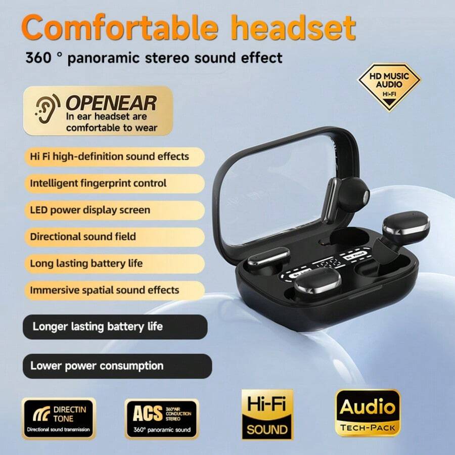 NEW SENYANG Neues Shenyang Design True Wireless In-Ear und Clip-On TWS Paare Mode Dual Bluetooth Kopfhörer, Mini Paare Bluetooth Kopfhörer, Musik Ohrhörer, TWS HIFI Tiefbass Stereo ENC HD Anruf Kopfhörer für Android und Handy, Sport Kopfhörer, Valentinstag Geschenk, Smart Kopfhörer