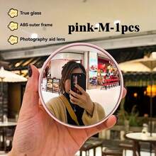 Handheld Convex Mirror, Wide Angle Lens, Travel Photography Gadget, Small Round Mirror For Photo Taking, Available In Large And Small Sizes. Convex Mirror Wide Angle Shooting, Must-Have Travel Gift Mirror For Friends, Selfie Accessory, Compact Design, Valentine's Day Couples Photo Mirror, High-Quality Reflection, Content Creator Accessory - Multicolor - View 1