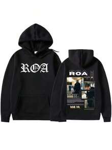 Rapper Roa Album Tour 2025 Hooded Sweatshirt Hip Hop Punk Aesthetic Men High Street S Casual Sweatshirt Essentials Hoodie Hoodie For Women Sweatshirts For Women Hoodies For Men 's Hoodie Sweatshirts For Men Essentials Fear - 黑色 - 查看 5