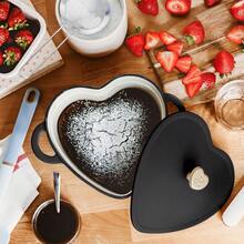 Black Sesame-Infused 2-Quart Cast Iron Heart-Shaped Dutch Oven By Celebrity Chef - Multicolor - View 4