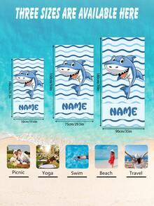 Personalized Children's Beach Towel, Perfect Summer Birthday Gift, Suitable For Various Summer Occasions. Customizable Beach Towel And Accessories, Applicable For Beach, Swimming Pool, Travel, Camping, Yoga And Other Scenarios. - Multicolor - View 3
