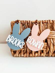 Thẻ giỏ quà Phục Sinh cá nhân hóa, Nhãn giỏ quà Phục Sinh hình thỏ bằng acrylic, Thẻ thỏ Phục Sinh tùy chỉnh, Bảng tên cá nhân hóa, Thẻ thỏ giỏ quà Phục Sinh, Thẻ giỏ quà Phục Sinh, Nhãn Phục Sinh cá nhân hóa, Bảng tên hình thỏ, Thẻ tên giỏ quà Phục Sinh, Thẻ quà tặng Phục Sinh - trang trí chữ hình đầu thỏ - Xem 5