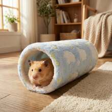 1 pieza Cama de invierno para mascotas de algodón grueso y suave, estilo túnel, cama de descanso diario cómoda para mascotas pequeñas, suministros para mascotas, equipo para mascotas pequeñas, jaula y nido para mascotas pequeñas, cama y hamaca para animales pequeños - Multicolor - Ver 5