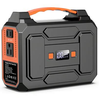 100 146Wh Portable Power Station Solar Generator Battery Pack Fast Charging With Multiple Outlets LED Flashlight For Outdoor Camping, Road Trip, Hiking, Fishing, RV Trip, Emergency Power, Festival Gift