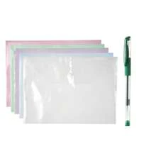 WQN 10支装绿色办公圆珠笔，0.5毫米绿色墨水；10个透明大容量文件袋，按扣设计 - 开学季 - 套裝 - 查看 6