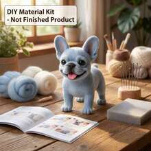 1Set Animal Crochet Kit For Beginners, Beginner Crochet Kit For Adults With Step-By-Step Text Tutorials, Dog DIY Knitting Kit, Cute Funny Home Decorative Ornaments, Birthday Valentine's Day Easter And Christmas Gifts - White French Bulldog - View 3