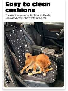 1 pieza Alfombrilla para mascotas impresa en tela Oxford resistente al agua y al desgaste, adecuada para asientos delanteros/traseros, almohadilla para mascotas de viaje al aire libre, cubierta de asiento de coche impermeable para mascotas, suministros para mascotas - Multicolor - Ver 7