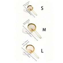 3件/1件不锈钢细网筛带手柄 - 厨房筛分工具 - 金色 - 查看 4