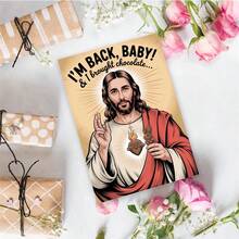 1PC Funny Easter Card (With Envelope) - "I'm Back, Baby! & I Brought Chocolate..." Witty Message, Perfect For Family/Friends/Easter, Playful Holiday Greeting Card - Multicolor - View 5