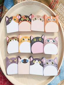 240 piezas Notas adhesivas con formas de animales lindos, tarjetas de notas, papel de notas, bloc de notas (20 piezas/libro, 12 libros) - Multicolor - Ver 11