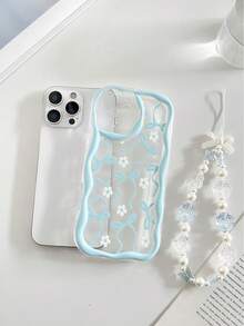 Cream Textured Painted Protective Phone Case With Chain, Compatible With IPhone 14, 14 Pro, 14 Pro Max, 13, 13 Pro, 13 Pro Max, 11, 11 Pro Max, 12, 12 Pro, 12 Pro Max, XR, XS, 15, 15 Pro, 15 Pro Max, 16, 16 Pro, 16 Pro Max, 17, 17 Pro, 17 Air, 17 Pro Max, Advanced Anti-Drop Phone Case - Multicolor - View 3