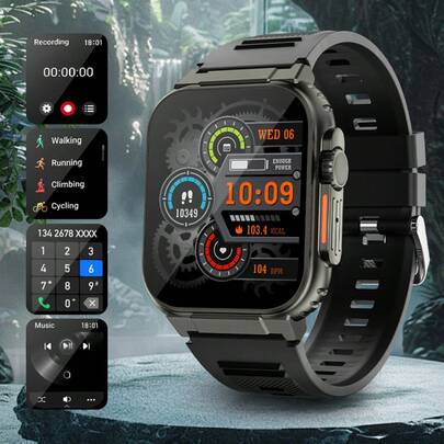 LIGE 时尚多功能智能手表，拥有超过 100 种运动模式、活动追踪、闹钟提醒、天气预报、防溅水、音乐播放、短信通知和来电通知功能。男女皆宜的智能手表——运动休闲两相宜。