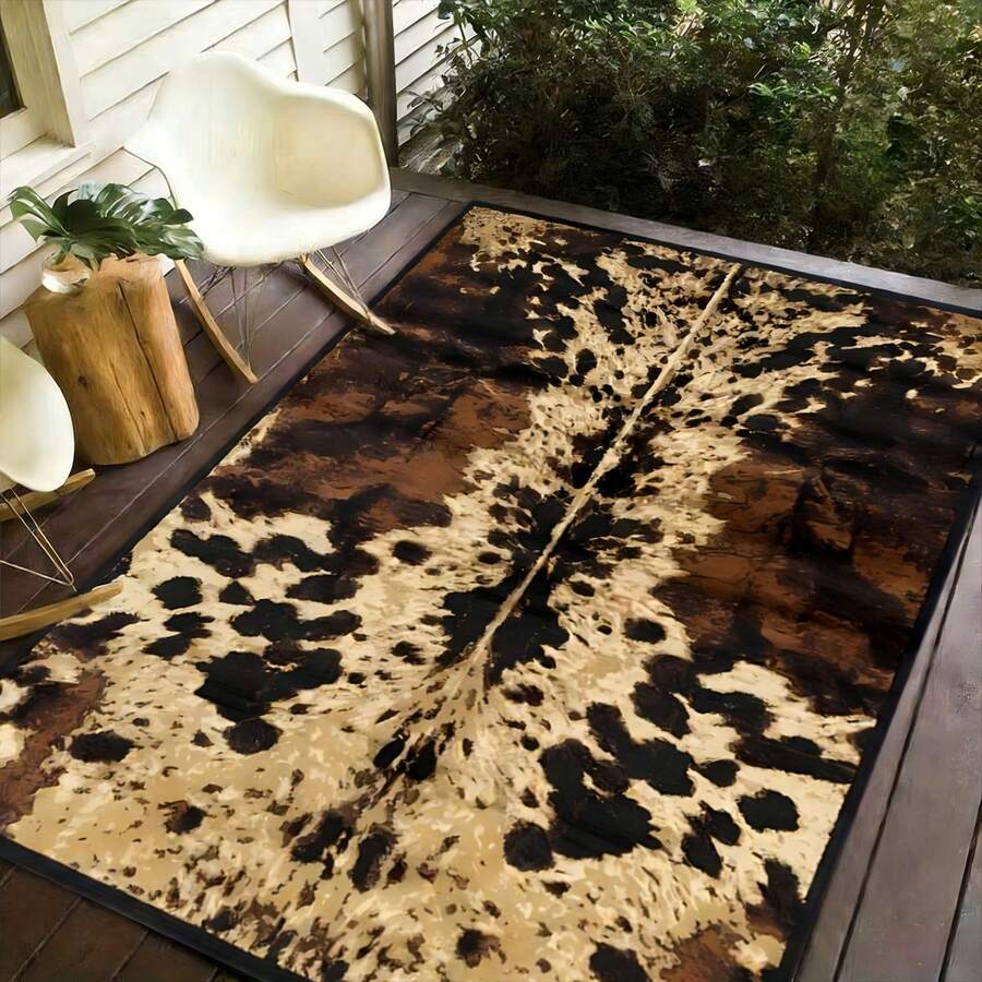 Retro Leopard Print Flannel Carpet, 2D Digital Printing, Non-Slip Rubber Bottom, Multiple Sizes Available. Suitable For All Seasons, Washable, Machine Washable, Comfortable, Unique, Suitable For Him, Her, Family Members, Boyfriend, Girlfriend, Father, Family Members, Mother, Lover, Daughter, Son, Grandfather, Grandmother, Teacher, Doctor, Nurse, Friend, Classmate, Pet. As Birthday Gifts, Household Items, Wedding Items, Souvenirs, Home Decoration, Daily Life, Office Decoration, Birthday, Anniversary, Valentine's Day, Thanksgiving, Graduation Season, Christmas, Halloween, Mother's Day, Father's Day, Wedding, New Year Gift Decoration. Suitable For Shopping Centers, Restaurants, Kitchens, Bathrooms, Living Rooms, Bedrooms, Corridors, Balconies, Outdoor Doors, Door Mats, Entrance Mats, Non-Slip Mats, Offices, Cafes, Piano Room Floor Decoration - Nhiều màu 12 - Xem 1