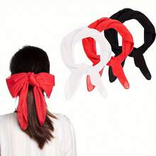 3件套 1950年代雪纺方巾，透明方领头巾，女士手帕，轻薄缎带复古圆点透明围巾套装 - 彩色 - 查看 6