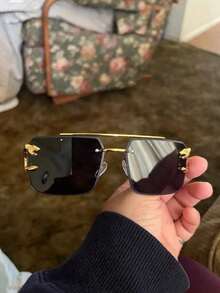 1 Pair Women's Casual Square Fashion Glasses, Suitable For Daily Wear - Black - View 4