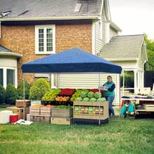 Carpa plegable, refugio portátil instantáneo con 3 alturas ajustables, parasol impermeable para exteriores con bolsa con ruedas, ideal para fiestas en patio, terraza, jardín y playa. - Azul - Ver 3